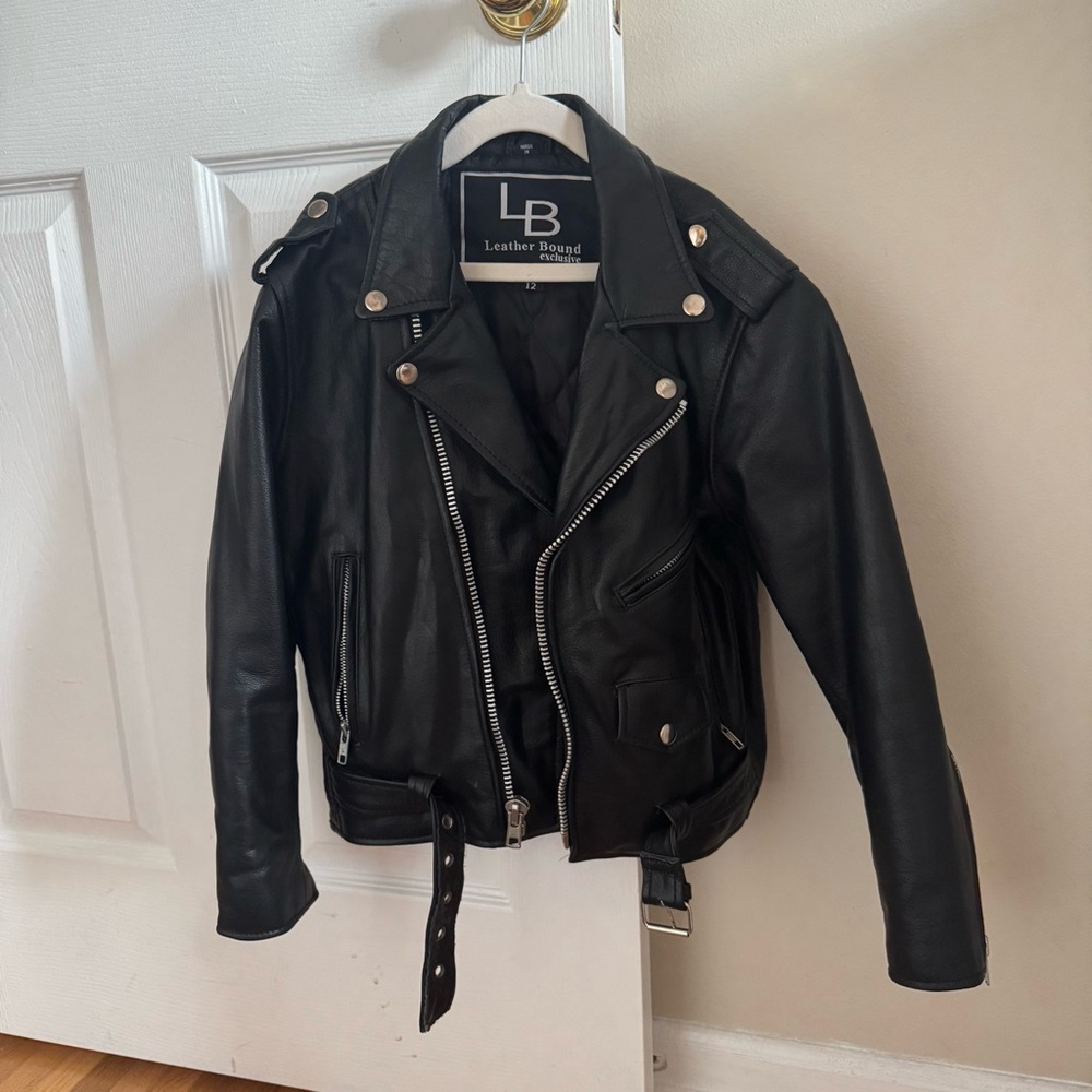 Unisex Leather Biker Jacket by Leather Bound